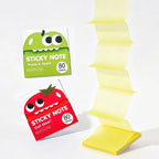 Transparent Pull-Out Sticky Notes: Cute Fruit Monster Pop-Up Notes, 80 Sheets per Box