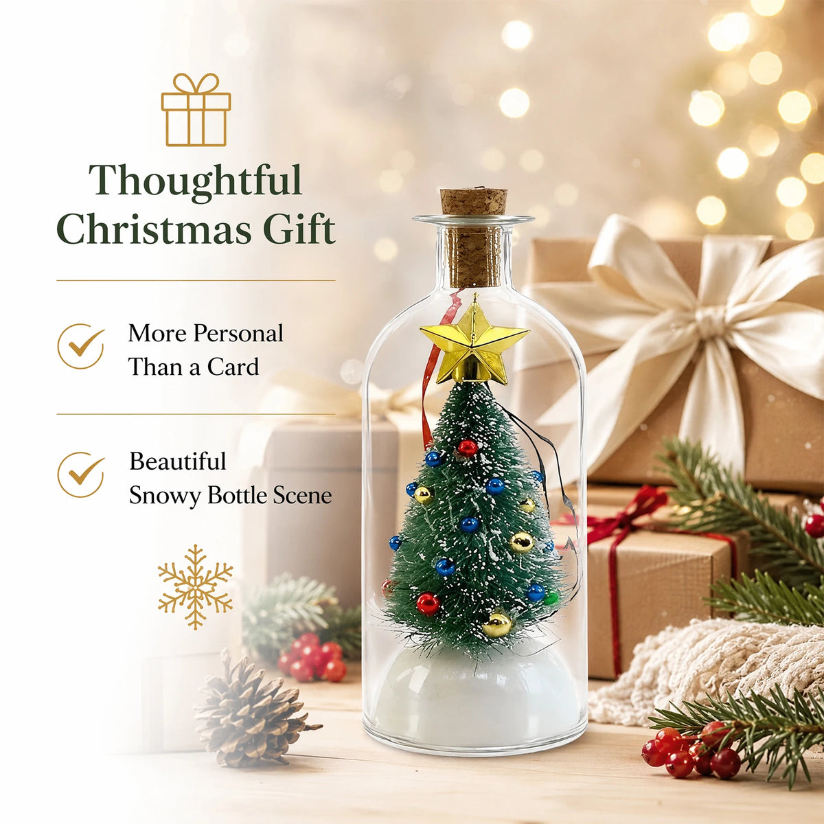 Recordable Christmas Tree Message in a Bottle – Voice Keepsake Gift