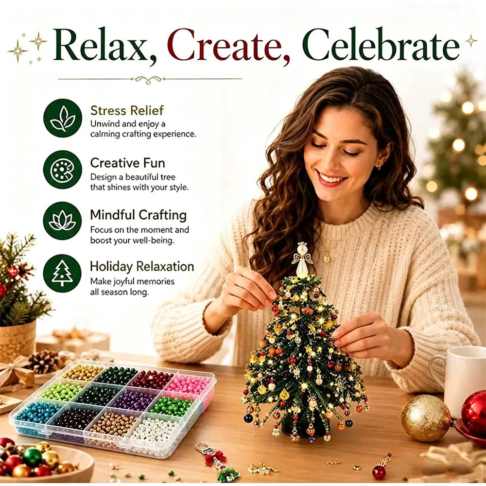 DIY Beaded Christmas Tree Kit – Tabletop Holiday Craft