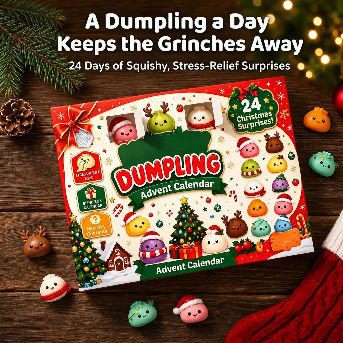 Dumpling Squishy Advent Calendar: 24 Mystery Squishies, One a Day to Christmas