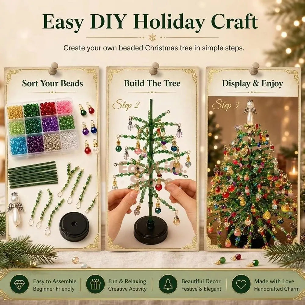 DIY Beaded Christmas Tree Kit – Tabletop Holiday Craft