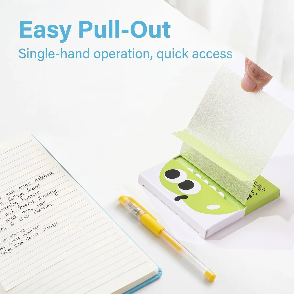 Transparent Pull-Out Sticky Notes: Cute Fruit Monster Pop-Up Notes, 80 Sheets per Box