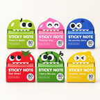 Transparent pull-out sticky notes: all six fruit monster boxes in one set